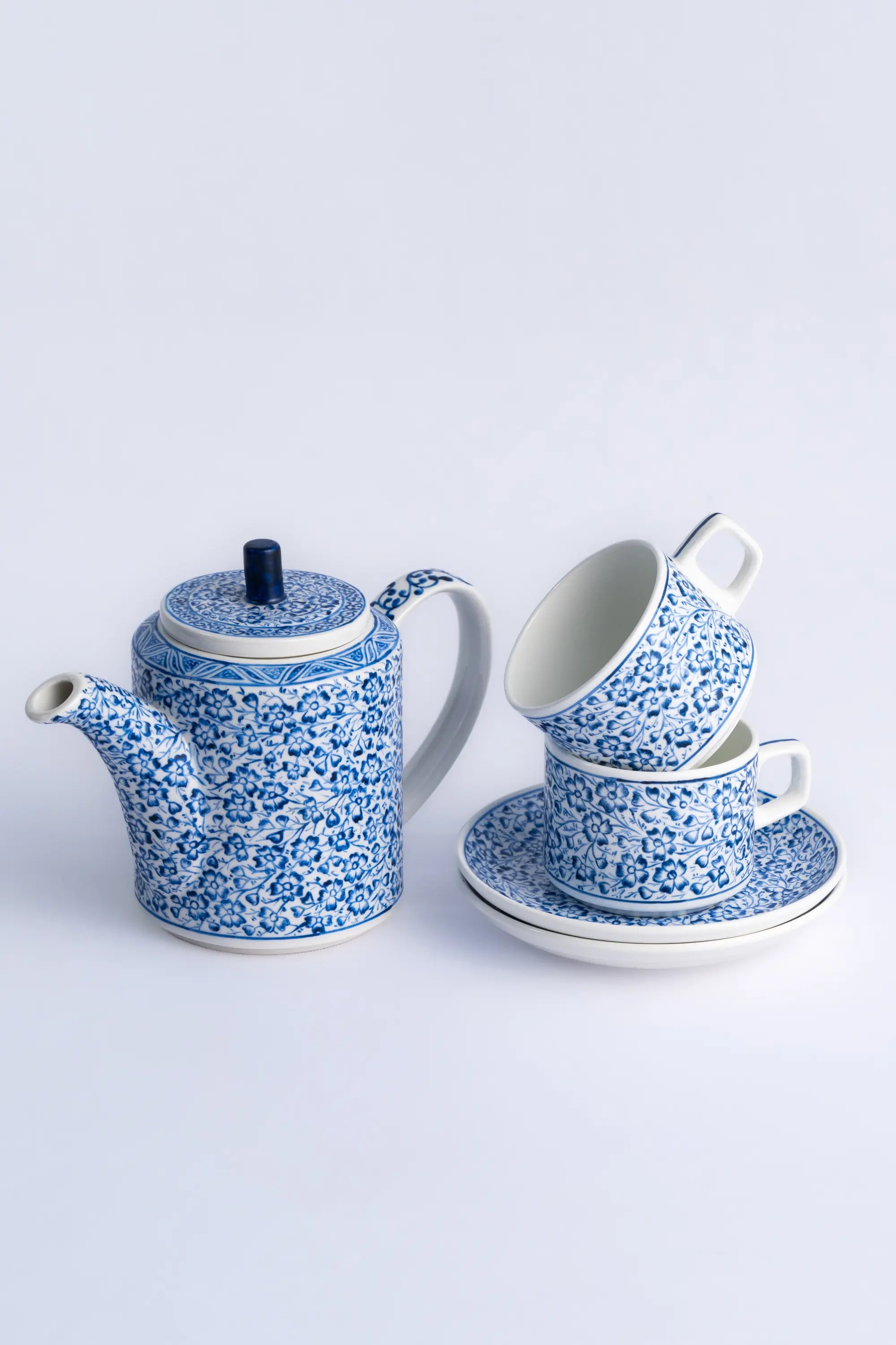 Tea set for 2 (cylindrical shape)
